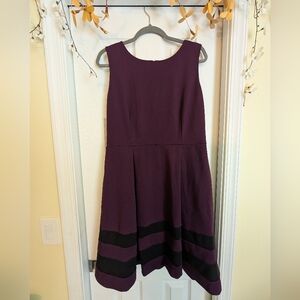 Calvin Klein Purple and Black Midi Dress